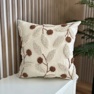 Handmade Linen Punch Pillow Cover